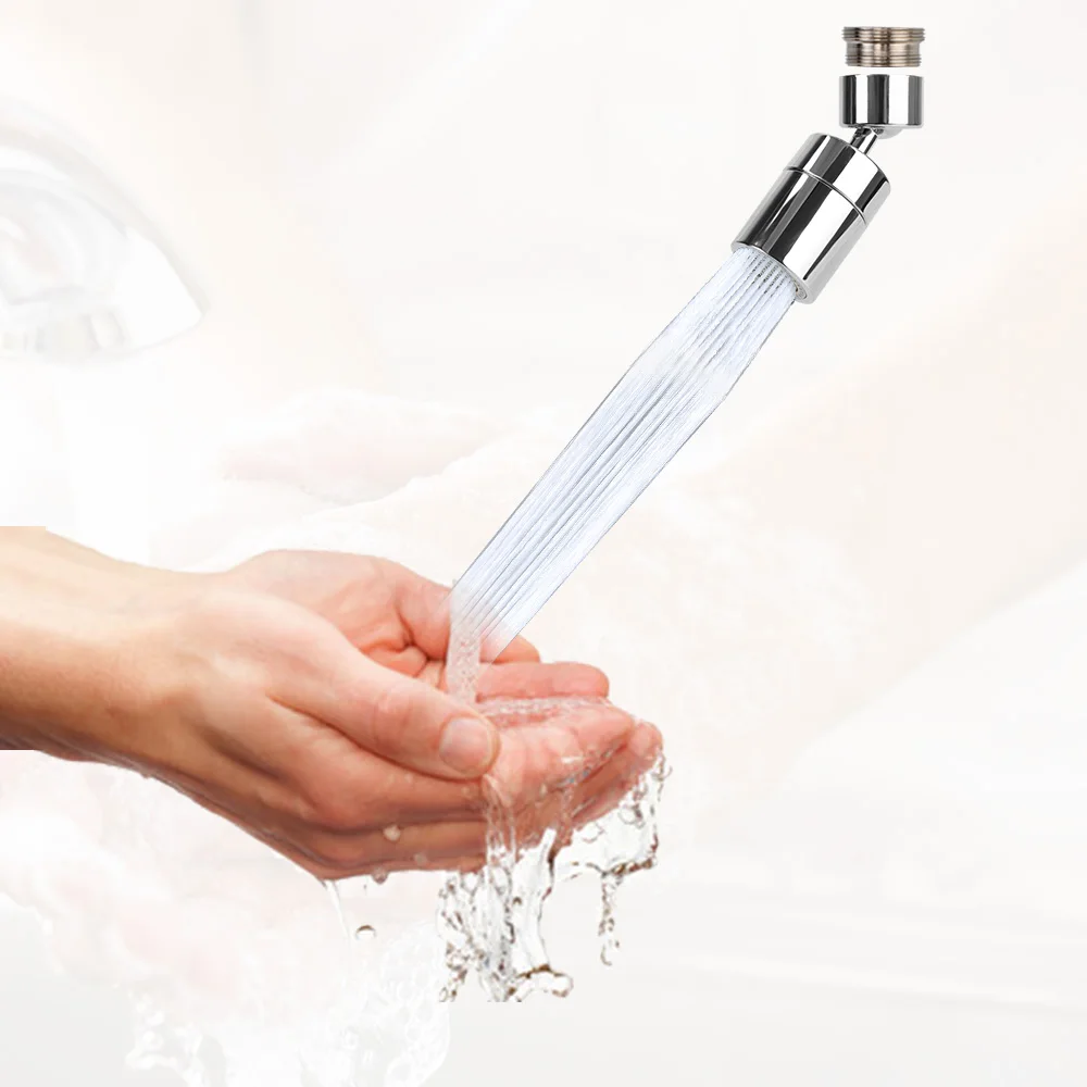 Universal Faucet Nozzle Faucet Stainless Steel Kitchen Faucet Splash-Proof Swivel 720°Rotation Bath Faucet Water Saving