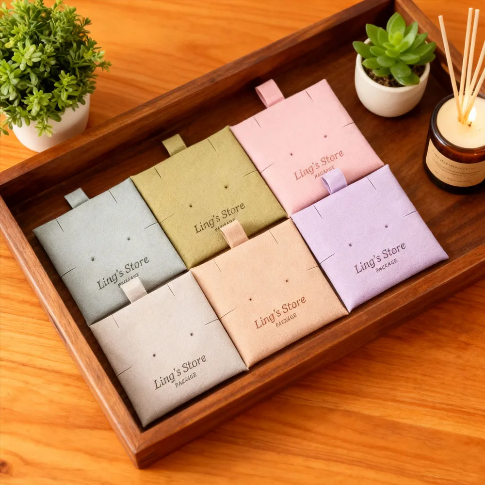 

Personalization Custom Logo Microfiber Jewelry Packaging Display Card Pads Earrings Necklace High Quality Packaging Insert Cards