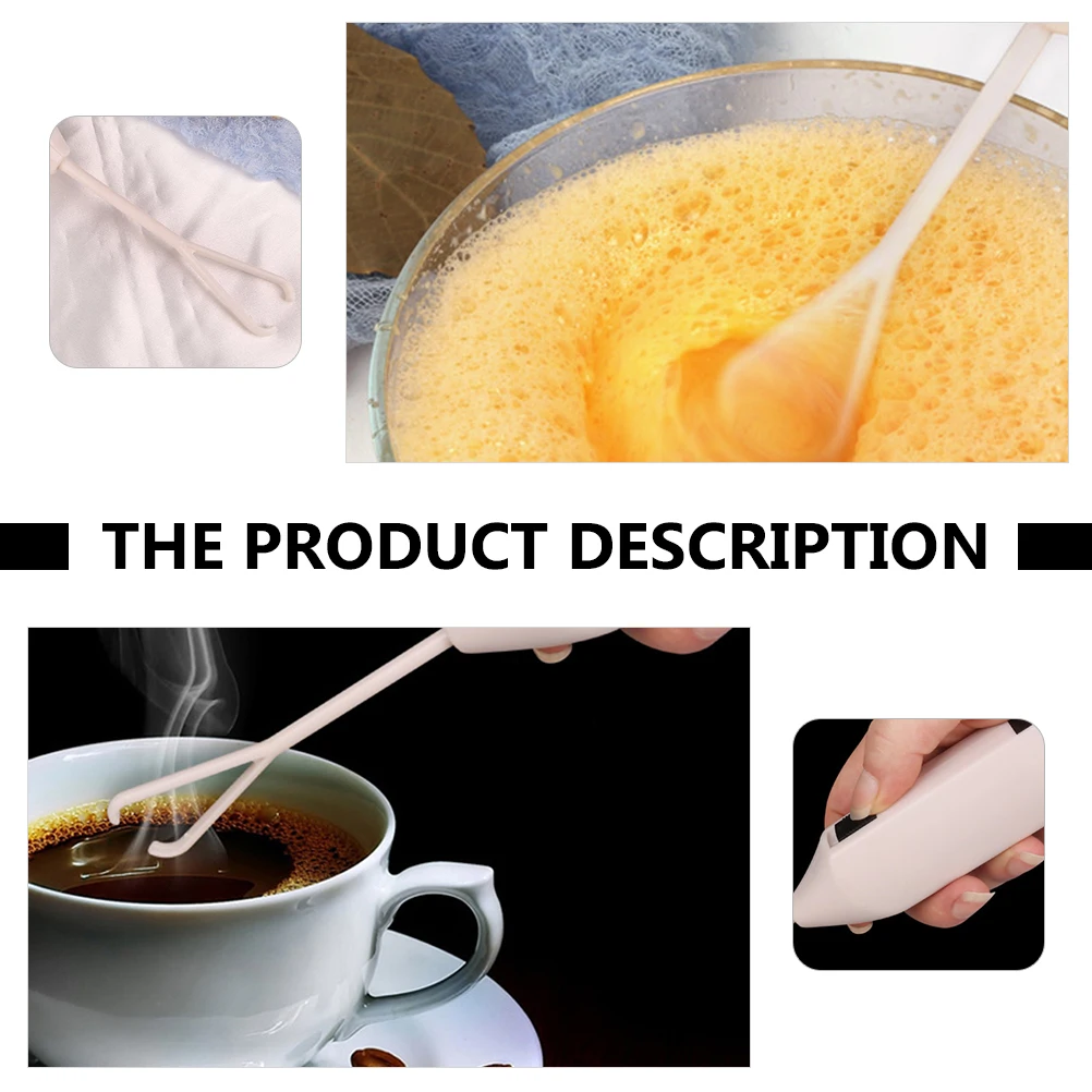 

2 Pcs Electric Milk Frother Blender White ABS Steel Kitchen Mixer Egg Beater Coffee Drink Handheld Tool