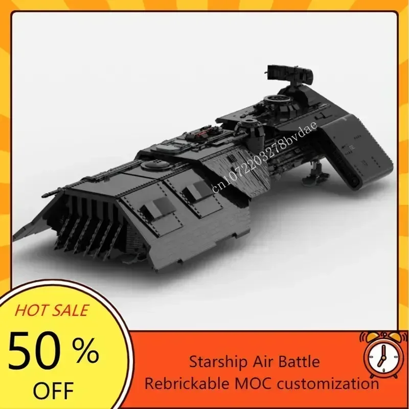 Model Pertempuran Militer Perang Luar Angkasa Night Buzzard MOC, Mainan Edukasi Rakitan DIY, Puzzle Arsitektur Kustom, Hadiah