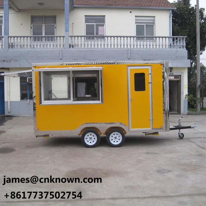 Carrinho de comida móvel de 4m de comprimento para venda, suporte para personalização e com fritadeira grátis