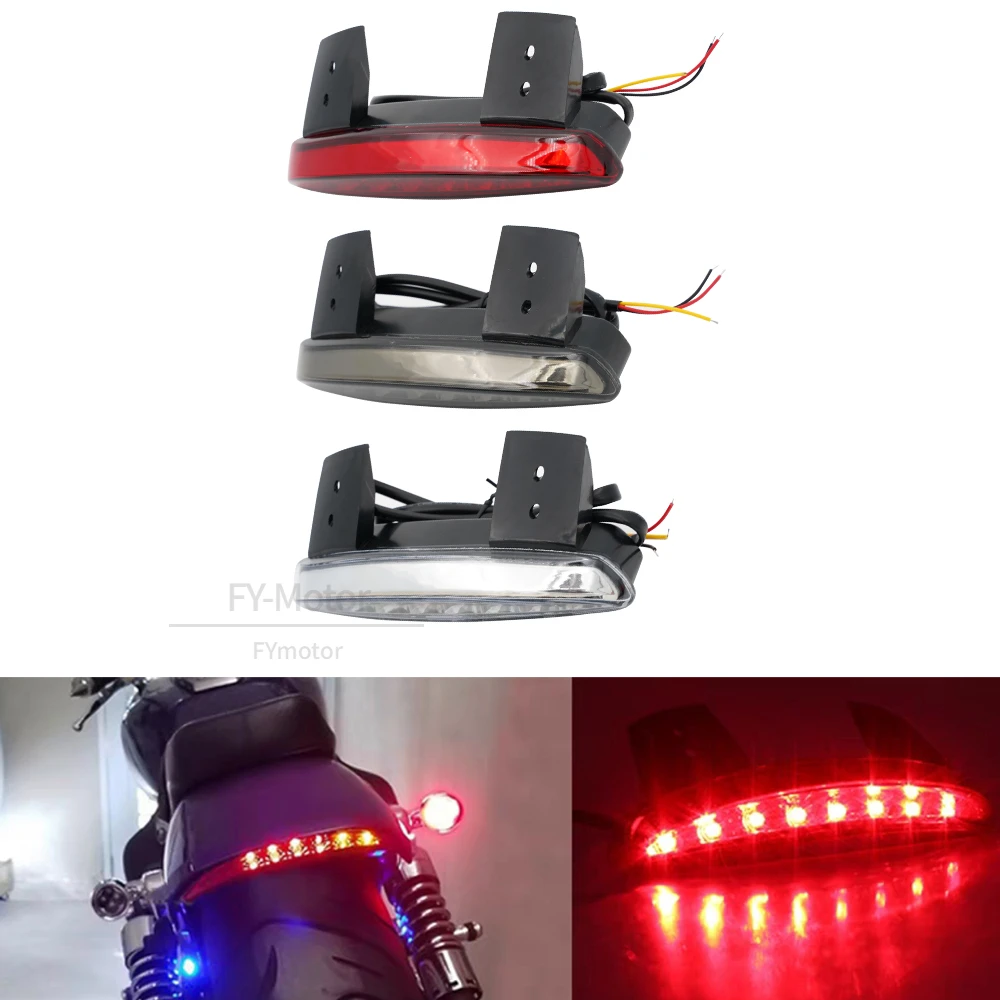 

Motorcycle Chopped Rear Fender Edge LED Brake Light Taillight Red Stop Running Light Fit Harley Sportster Iron 883 1200 Dyna Xl8