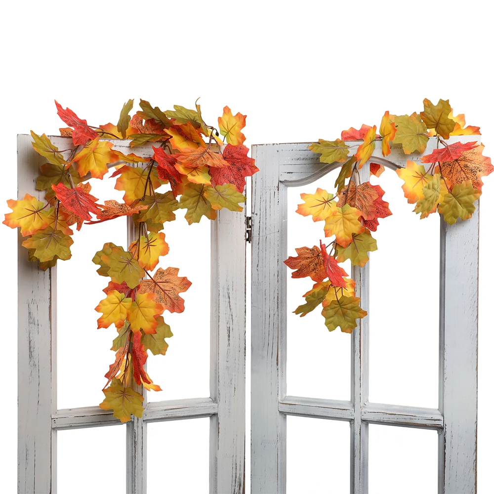 61cm/75cm künstliche Herbst Ahorn Reben gefälschte Ahorn Pflanzen hängen Rebe Zweig für zu Hause im Freien Party Festival Halloween Dekor – Detail 3