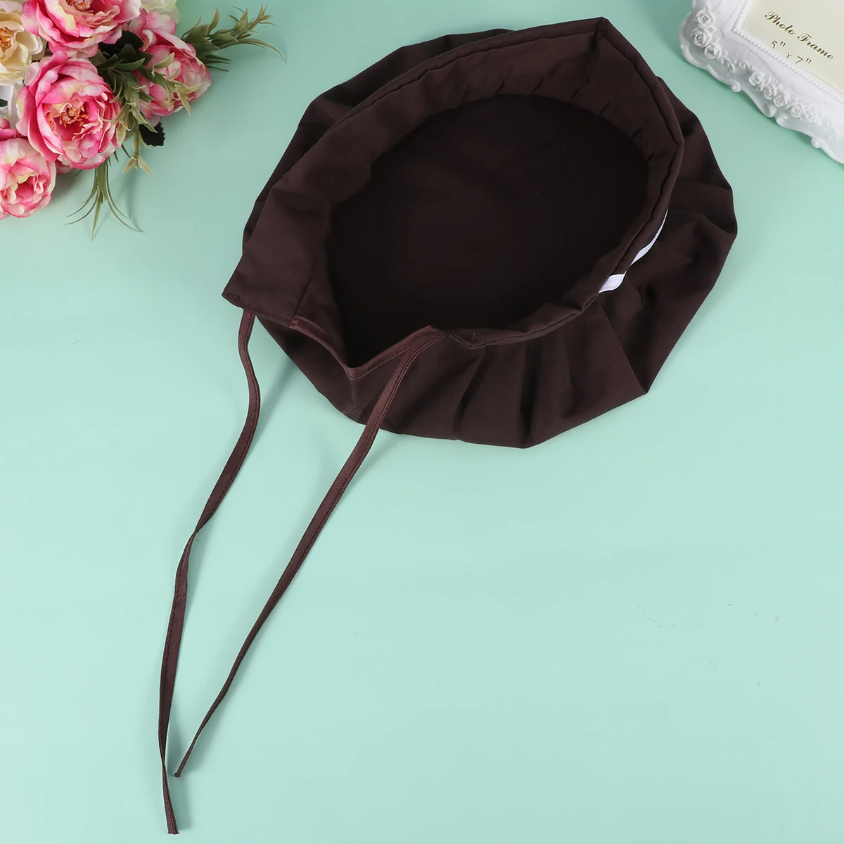 

1pc Adjustable Chef Hat Pure Color Lightweight Dustproof Working Cap For Catering Restaurant Chef Cotton Material Coffee