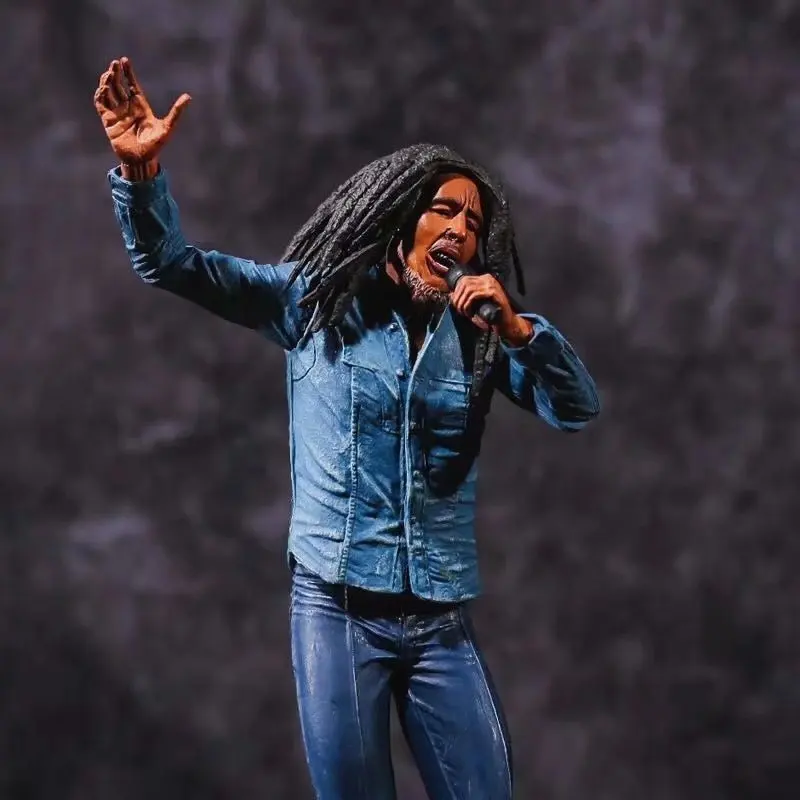 Vintage Reggae Rasta Style Microphone Singer Figurine Handcraft Statue Music Theme Home Decoration Shelf Display Collectible