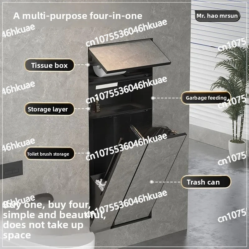 

Customizable Hidden Bathroom Cabinet - Stainless Steel Embedded Niche, Garbage Bin Tissue Box Storage Rack