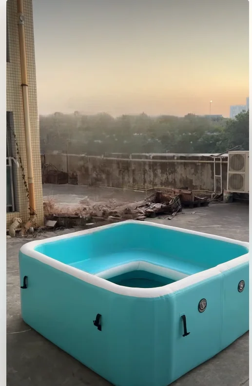 High-quality inflatable swimming pool - featuring welded, thickened sidewalls, quick drain valve, and customizable design