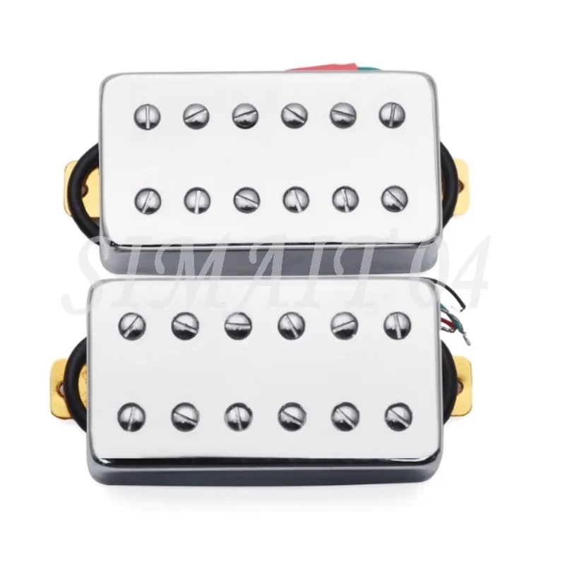 لاقط إطار سلكي مزدوج للجيتار الكهربائي، لاقط جيتار كهربائي فضي بدون إطار بستة أوتار #4