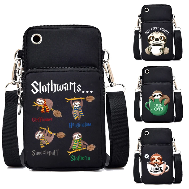 Funny Lazy Sloth Fashion Mini Mobile Phone Bag Cartoon Animal Premium Small Crossbody Bag Harajuku Sloth Vertical Women Handbag