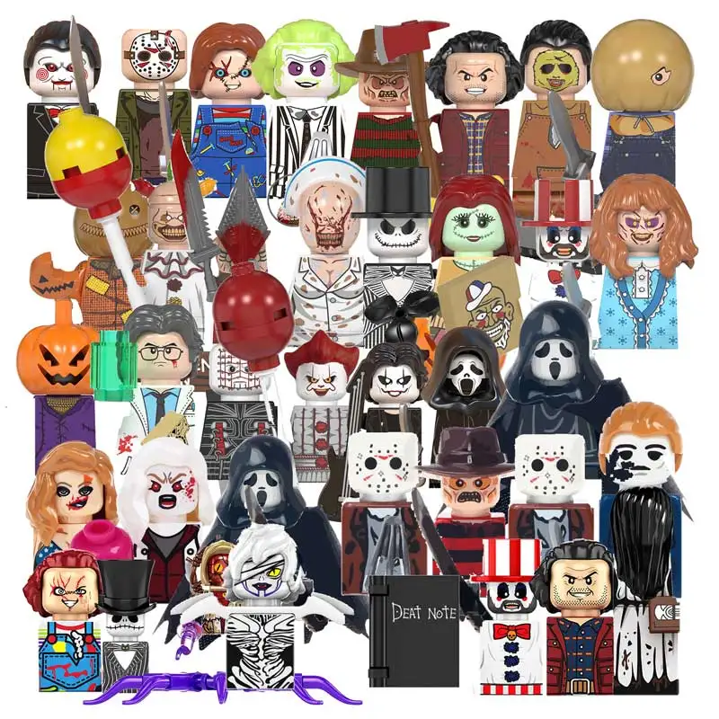 Bloques de construcción de la película de terror de Halloween, WM6075, WM6101, WM6102, la colina silenciosa brillante, ladrillos Jack, Mini pirámide, figuras de acción de juguete