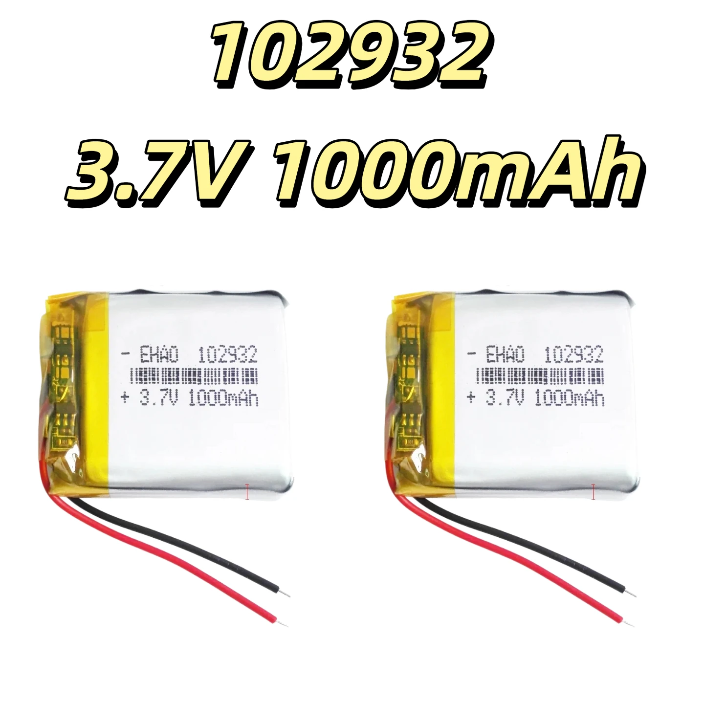 

3.7V 1000mAh 102932 Rechargeable Lipo Polymer Battery 3PCS for Smart Device Camera GPS E-book Player Audio Recorder Cell