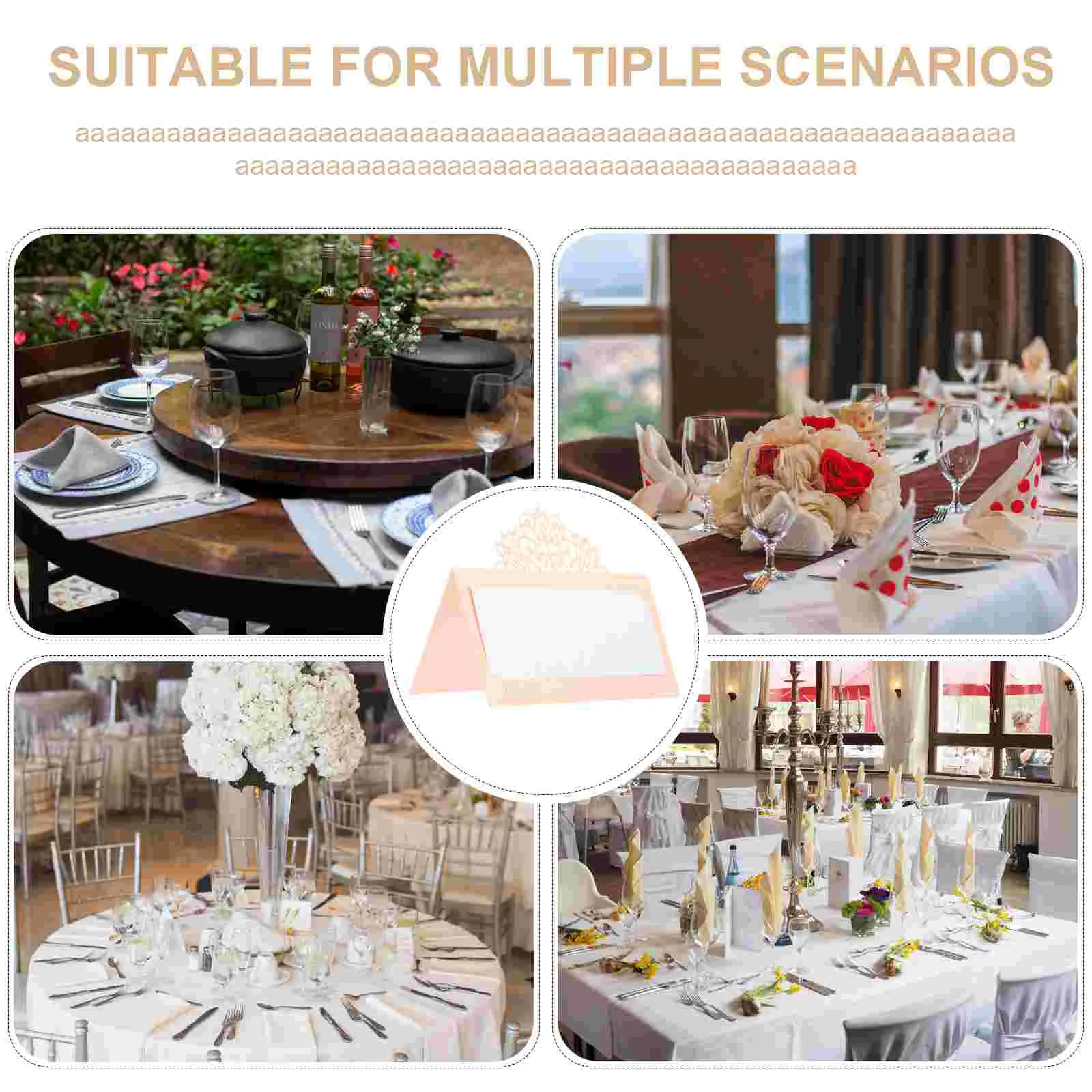 50 Pcs Wedding Place Card Hollow Cards Convenient Table Sign Multipurpose Decorative Blank Reserved Signs White