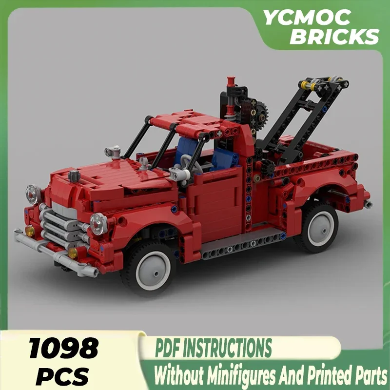 Moc Building Blocks Car Series Model Ordinary Red Pickup Technical Bricks DIY Assembly Construction Toys For Childr Holiday Gift