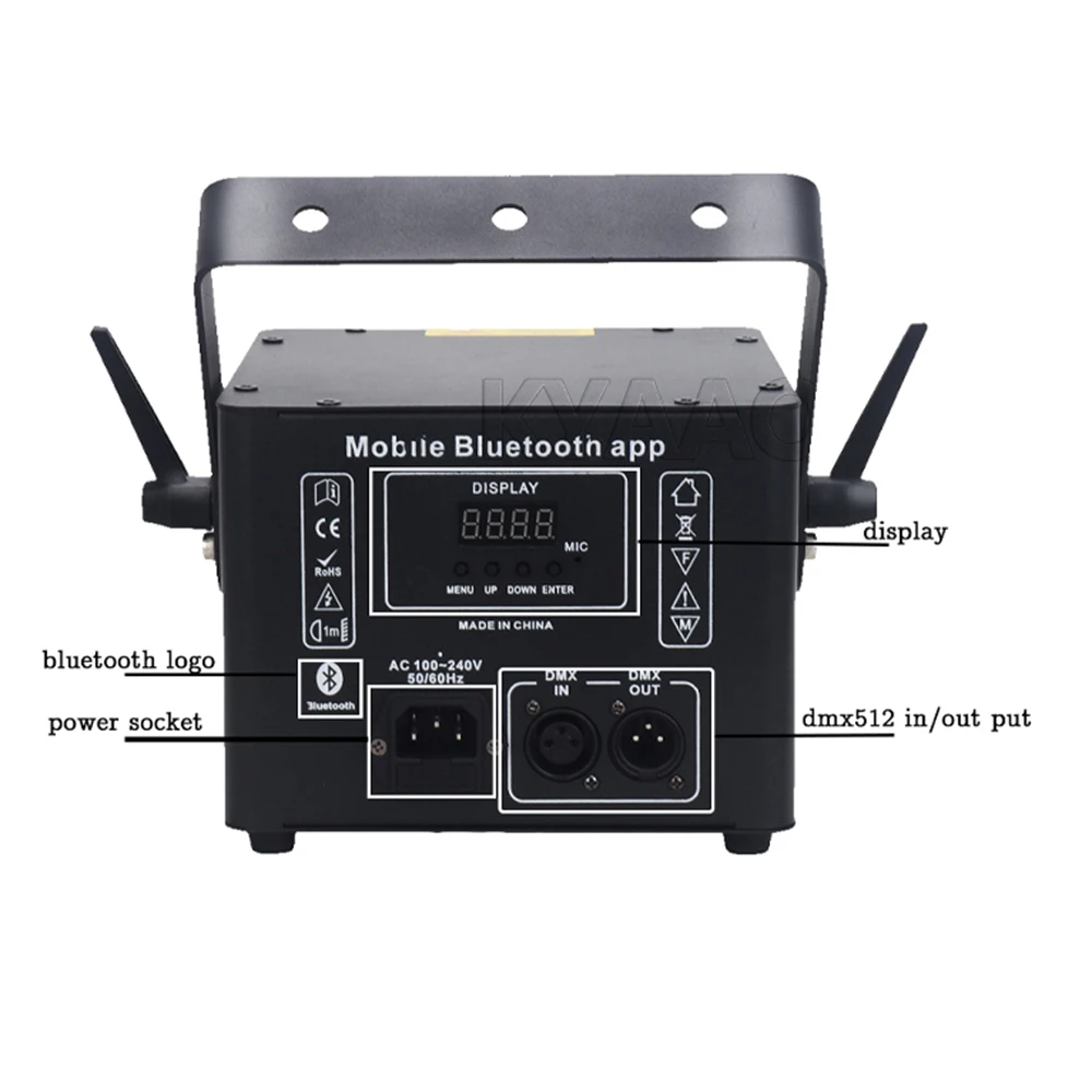 แสงเวทีดิสโก้2024 iOS 8W สำหรับ Andriod DMX อุปกรณ์สำหรับงานแต่งงานที่บ้านงานเลี้ยงความสว่างสูง3D ภาพเคลื่อนไหวเลเซอร์