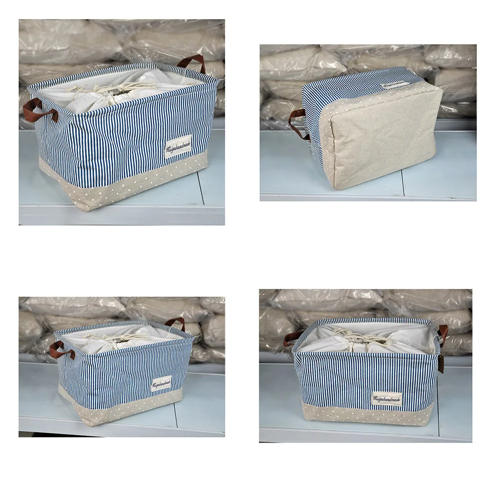 

Folding Canvas Box Large Capacity Lightweight Foldable Clothes Organizer Handles Space Saving Home Storage Container Cosmetics