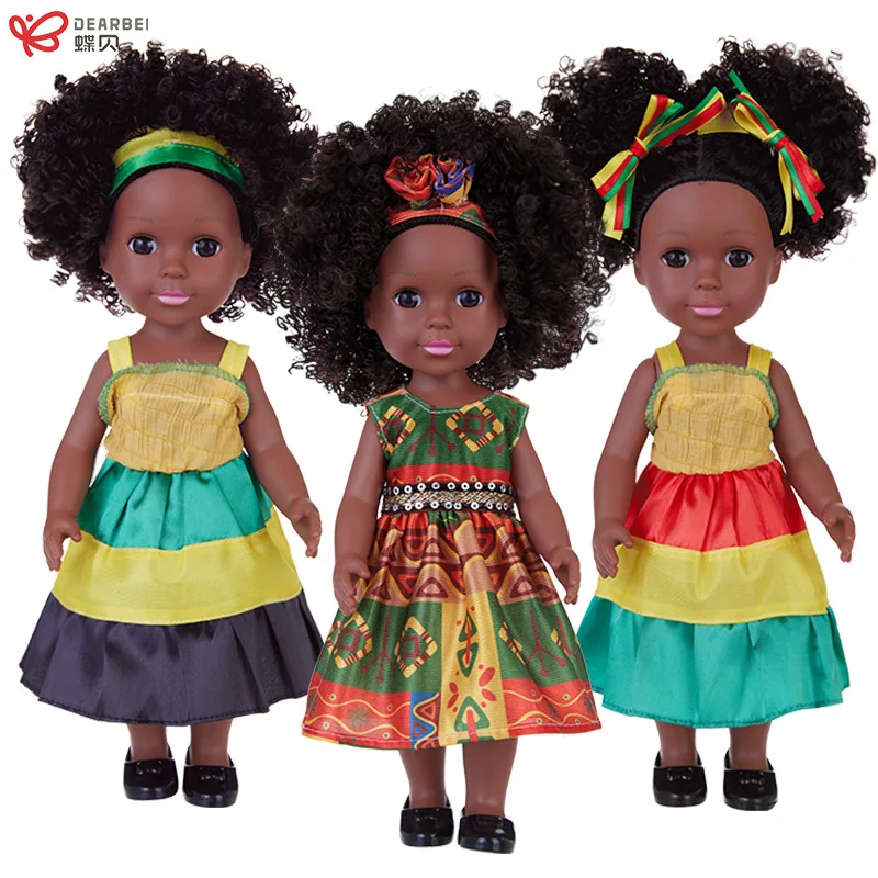 

35CM Doll Human Curly Vinyl Doll With Ethnic Style Clothing Suitable For Comfortable Toys For Little Girls And Children