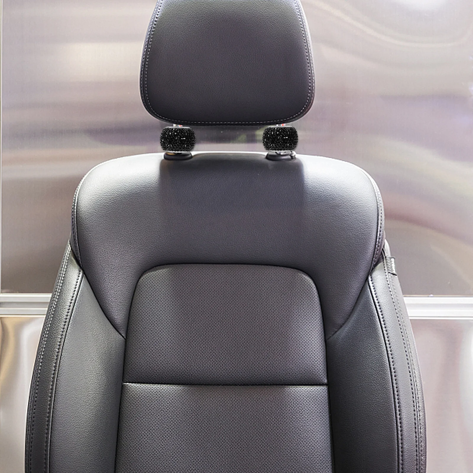 

2Pcs Car Neck Pillow Collars Sparkling Rhinestone Brighter No Drop Auto Interior Decoration Car Headrest Collars