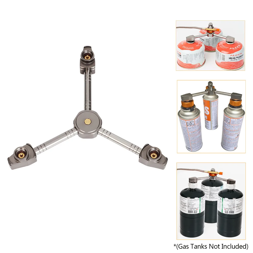 Przenośny adapter do łącznika kuchenki gazowej Dystrybutor zbiornika gazu Jeden-trzy wyjścia Adapter kuchenki kempingowej do pieszych wędrówek piknikowych