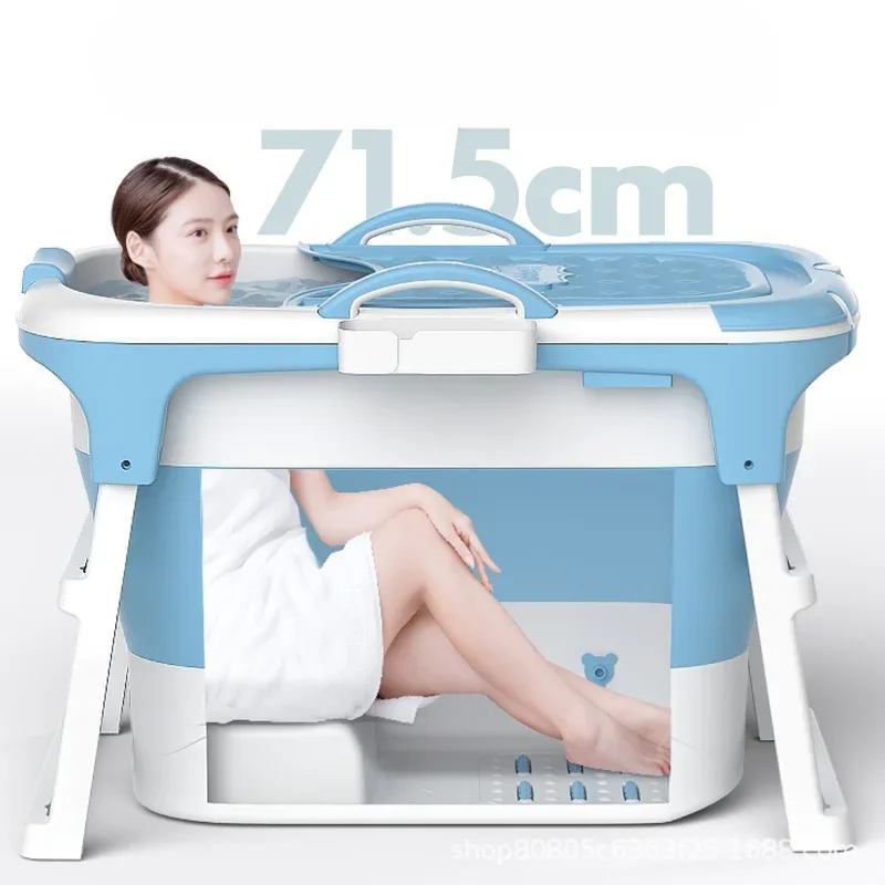 Thickened High Level Bath Bucket For Adults Folding Plastic Bathtub Sit Bathe Durable And Easy To Store Space Saving Elderly