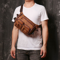 New Matte Leather Men's Chest Vintage Women's Waist Hiking Sports Single Shoulder Crossbody Motorcycle Bag