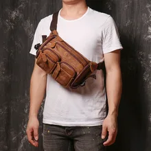 New Matte Leather Men's Chest Vintage Women's Waist Hiking Sports Single Shoulder Crossbody Motorcycle Bag
