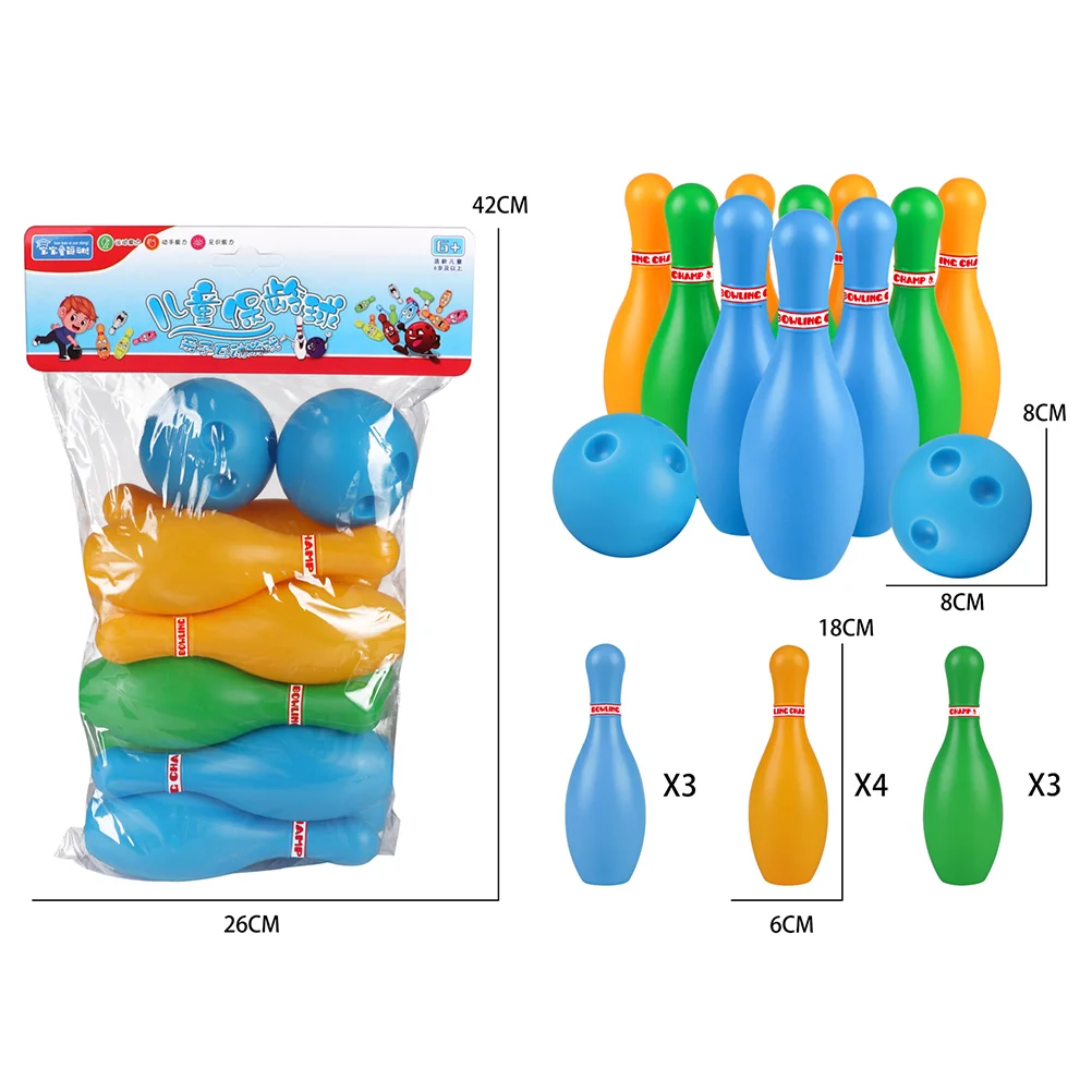 1 conjunto crianças brinquedos de boliche plástico gutterball educacional engraçado bola de boliche brinquedos para crianças (cor aleatória)