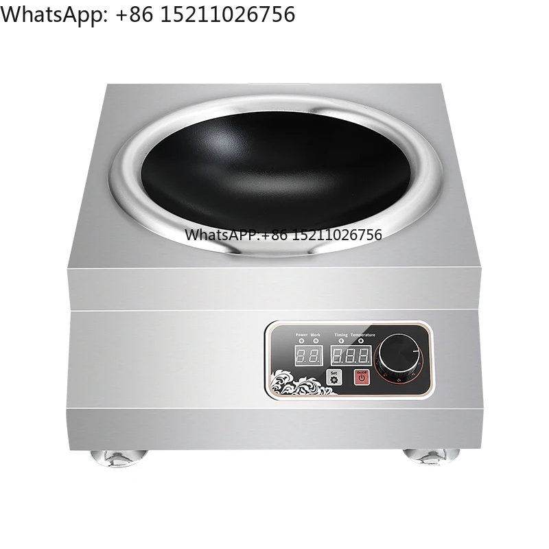 Quemador Wok de cocina de alta potencia, 380V, 5000 vatios, tipo de rango, Cocina de Inducción, horno cóncavo, 5KW, venta al por mayor