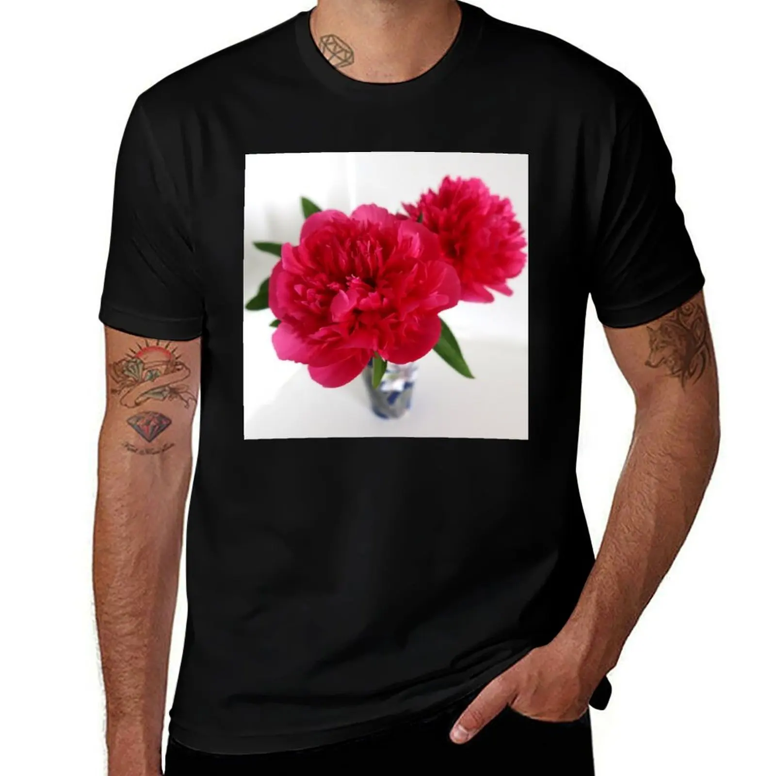 

Peonies T-Shirt quick-drying vintage graphic tee affliction shirts summer shirt mens shirts graphic tee