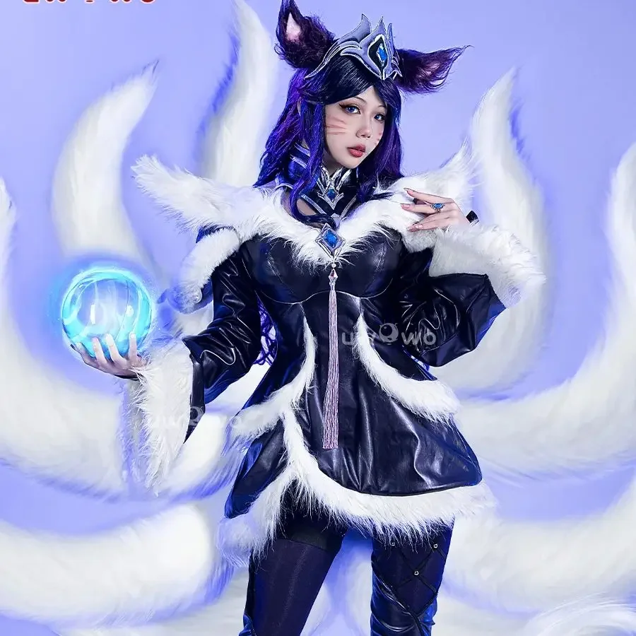 

CosplayGame Ahri Cosplay League Midnight Ahri Foxx Cosplay Costume Anime Dress New Nine Tailed Full Set Halloween For Women Men