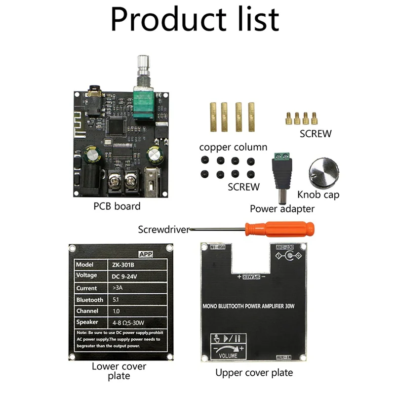 M16K-2X ZK301B Mono 30W BT5.3 Digitale Audio Versterker Module Ondersteunt Echte Draadloze TWS Met APP Eenvoudige Mono Versterker Board
