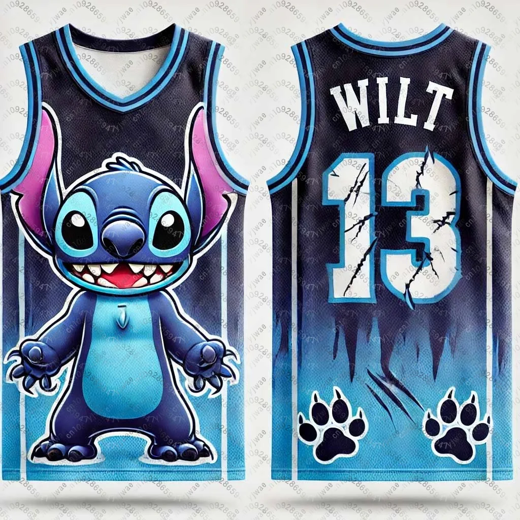 CHATGPT تصميم الأولاد الرجال ثلاثية الأبعاد المطبوعة الكرتون غرزة Wilt 13 تدريب المرأة الرياضة سترة دون أكمام كرة السلة تانك القمم