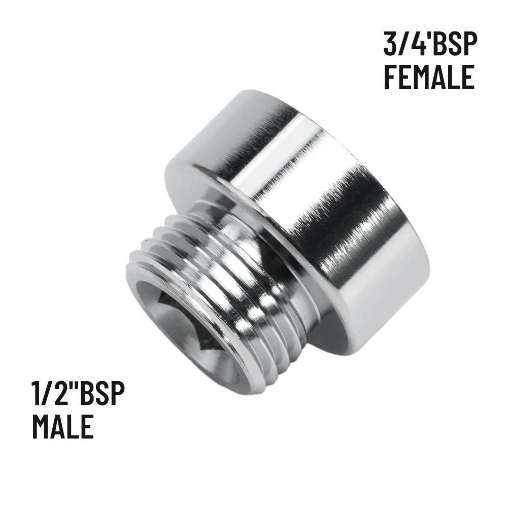 Chrome Plated Brass Shower Reducer 3/4 inch Female For BSP to 1/2 inch Male For BSP for Hose to Showerhead or Mixer Integration