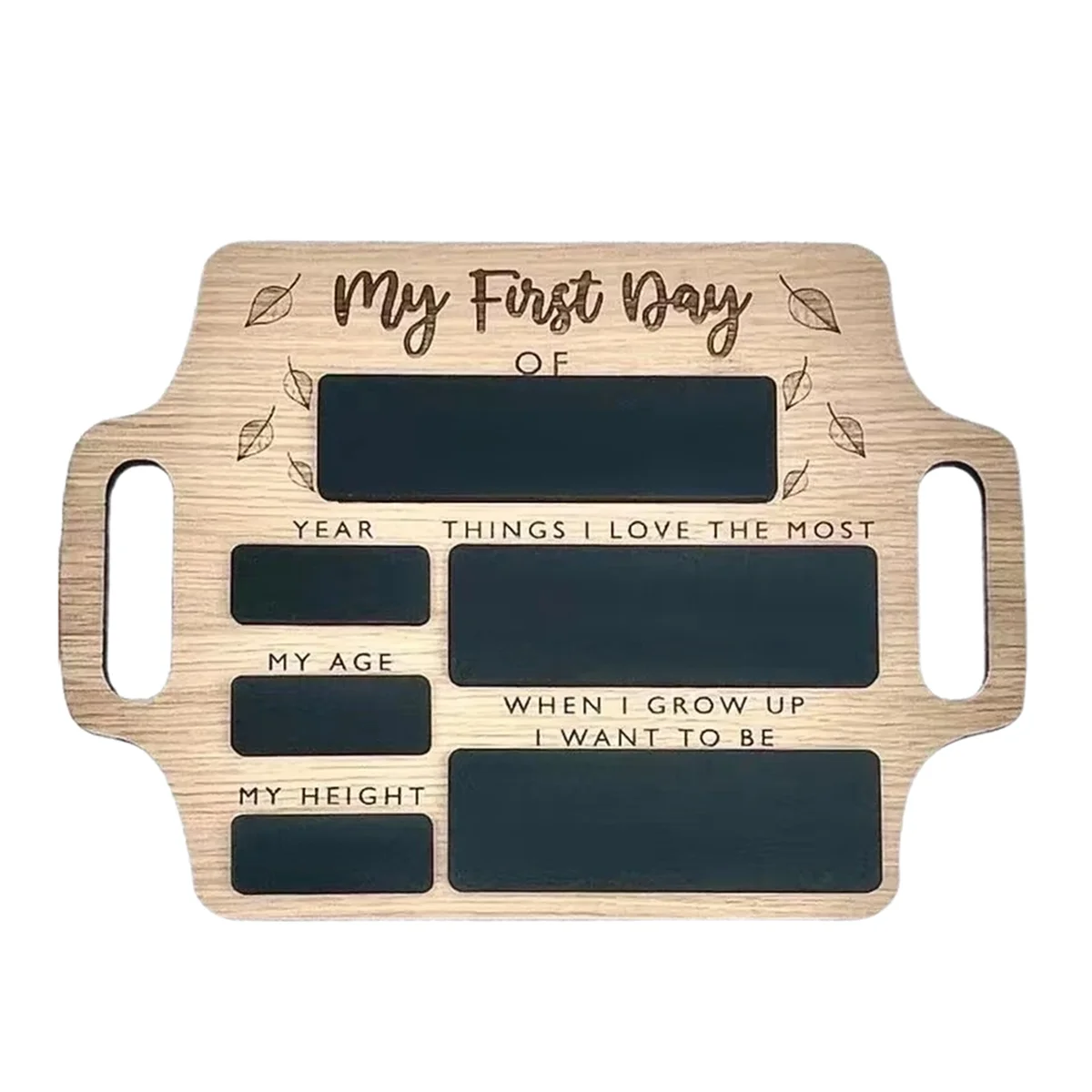 First Day of School Sign - Reusable Memory Photo Board with Handles Starting School Nursery Preschool