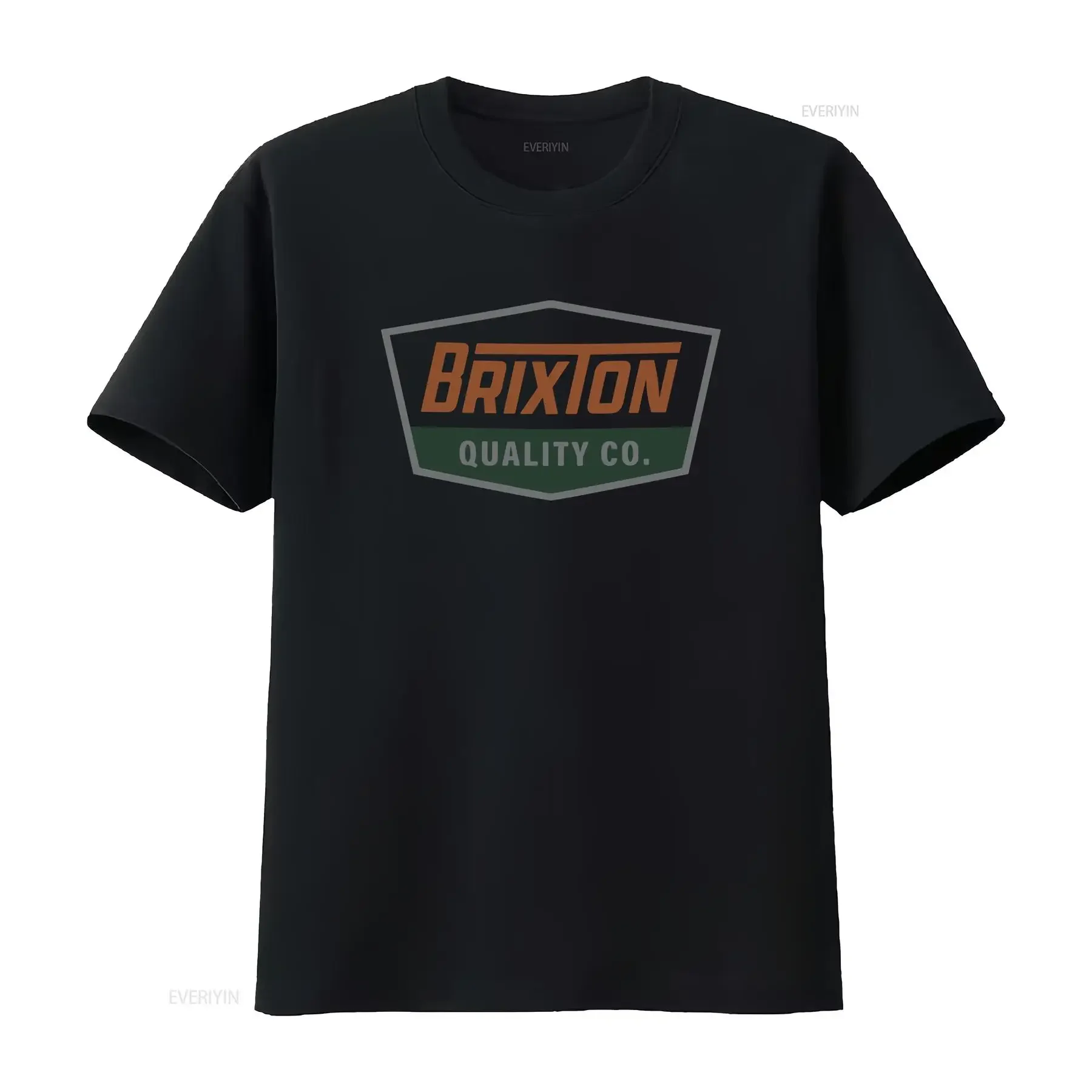 Brixton Regal  T Shirt Black Rust vintage Washed graphic Stylish Slightly Stretched fashion streetwear Unisex homme Versatile