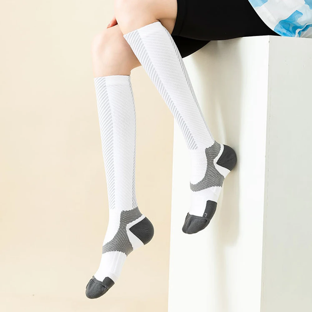 1Pair Nurse Compression Socks Blood Circulation Compression Stockings Varicose Veins Running Socks Compression 15-20mmHg