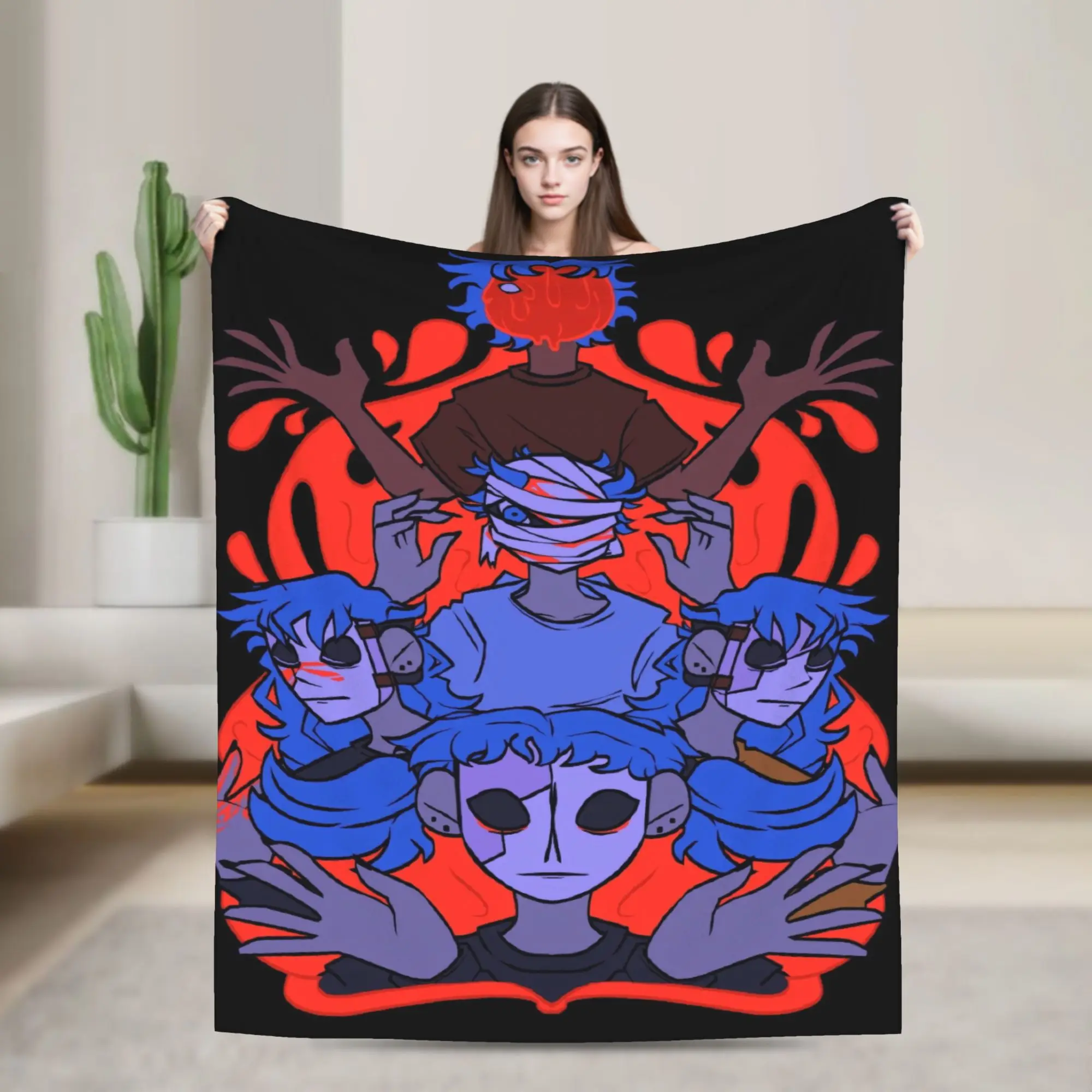Warm Cozy Blankets Plane Travel Sally Face Sal Fisher Throw Blanket Print  Bedspread For Sofa Home