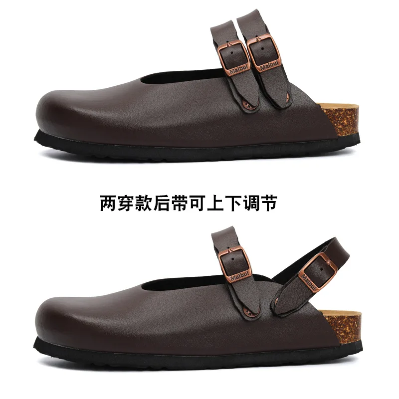 Baotou cork slippers Mary Jane shoes round head spring and summer women half shoes comfortable Japanese style grils sandals