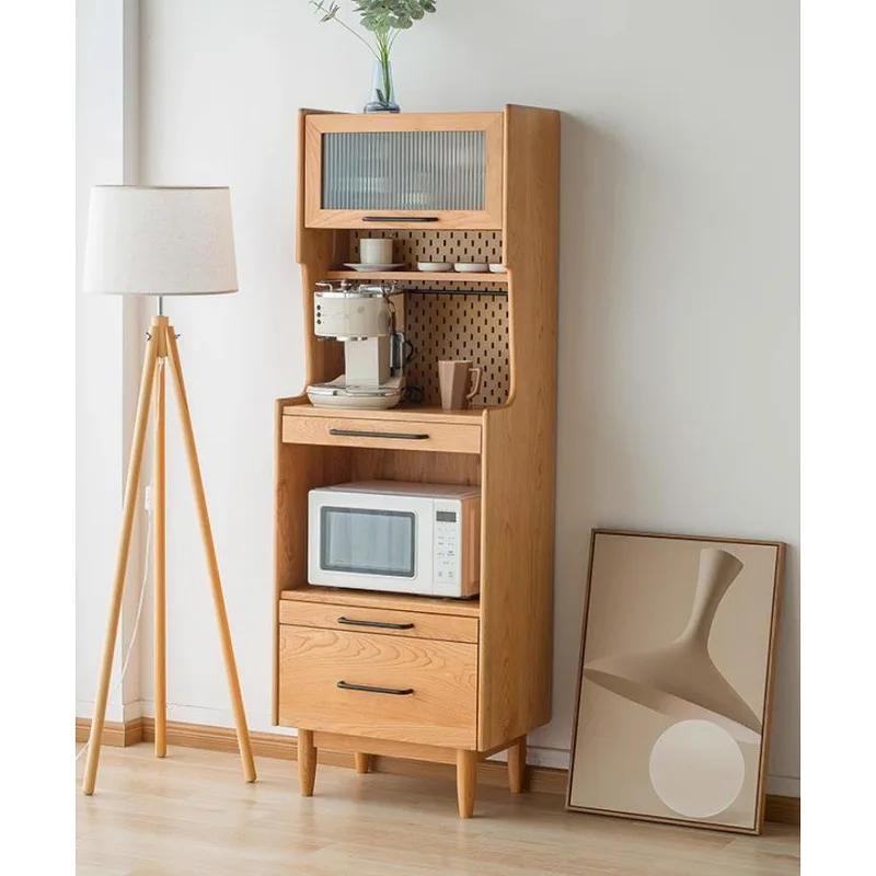 Nordic chest solid wood dining side cabinet modern simple tea cabinet multi-functional coffee machine 3