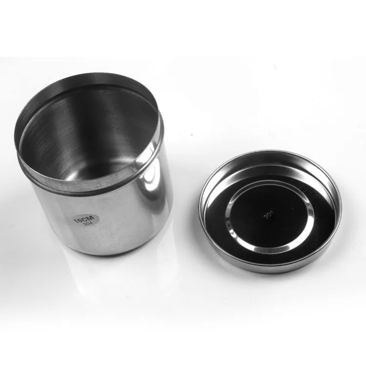 

4Pcs/Set Stainless Medical Cotton Alcohol Tank Ointment Jar Cylinder Anti High Temperature Containing Sterilized Cotton Forceps