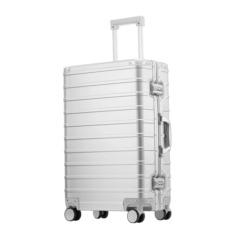 100% magnesium aluminium alloy suitcases on wheels universal wheel super quiet luggage men and women small fresh trolley case