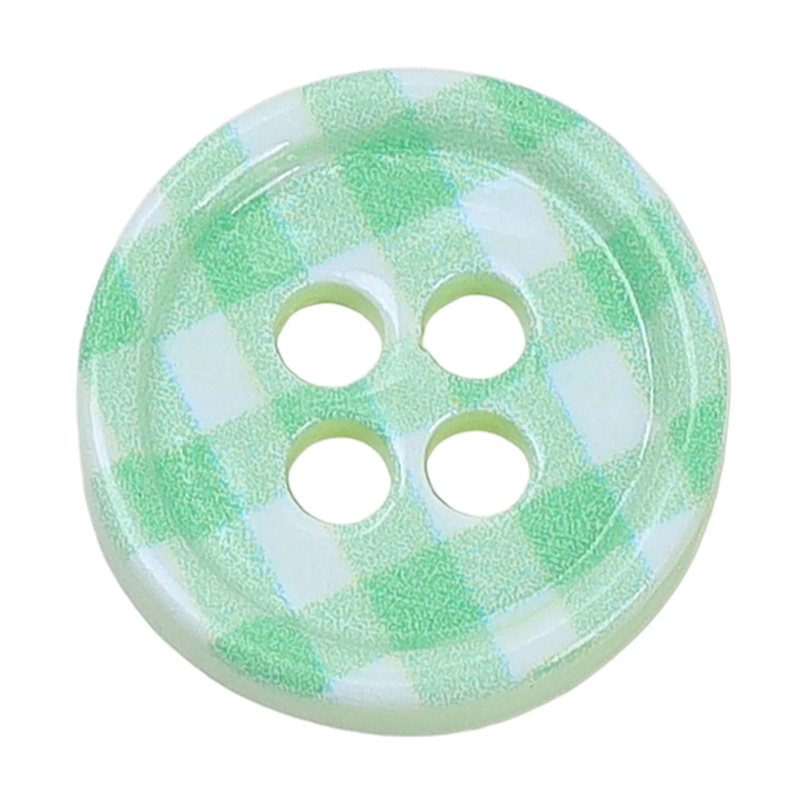 Mixed Resin Buttons Plaid Pattern for Clothing Bags Crafts DIY Sewing Supplies Retro 4-Hole Fasteners Durable Accessories