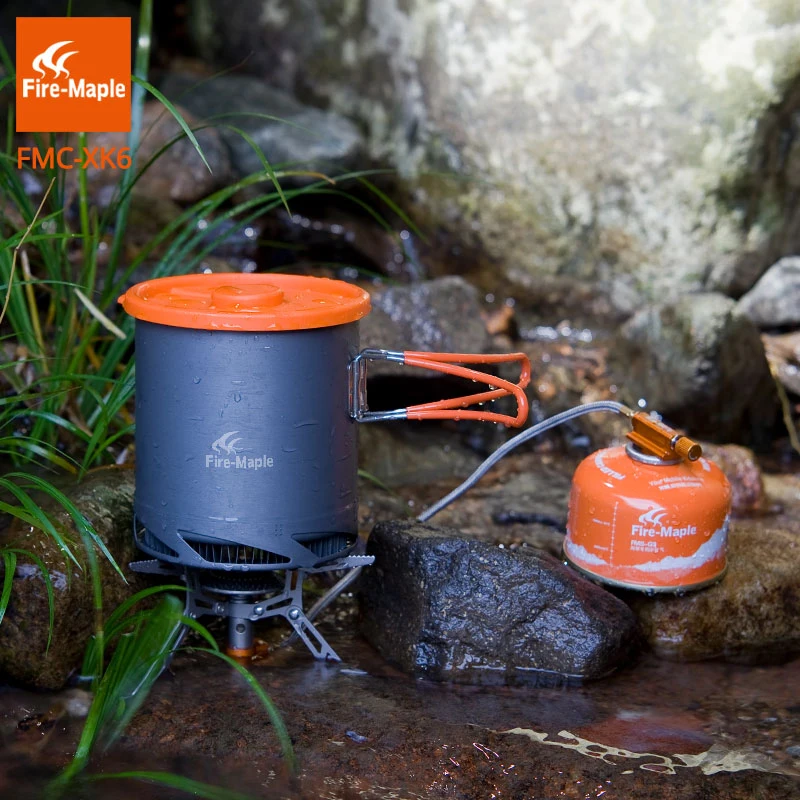 Fire Maple FMC-XK6 Portable Heat Exchanger Pot Outdoor Camping Cookware Compact Outdoor Picnic Aluminum Kettle 1L