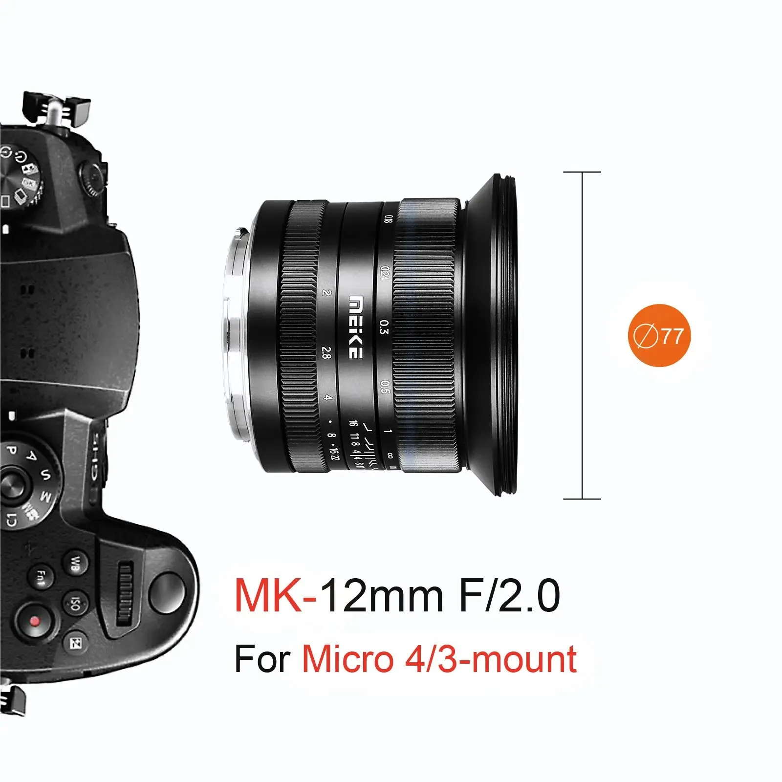 Meike 12mm F2.0 APS-C Manual Ultra Wide Angle Fixed Lens for Sony E Fujifilm X Panasonic Olympus M43 Mount Mirrorless Cameras