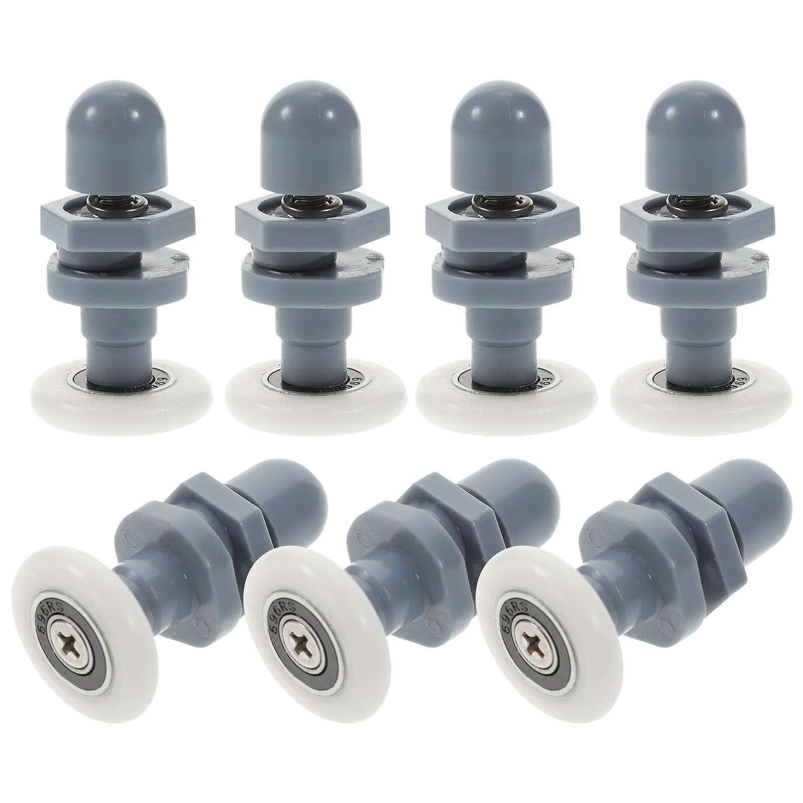 

8Pcs High-Grade Rubber Shower Door Rollers Replacement with ABS Frame Smooth Sliding Glass Door Pulleys Bathroom Hardware