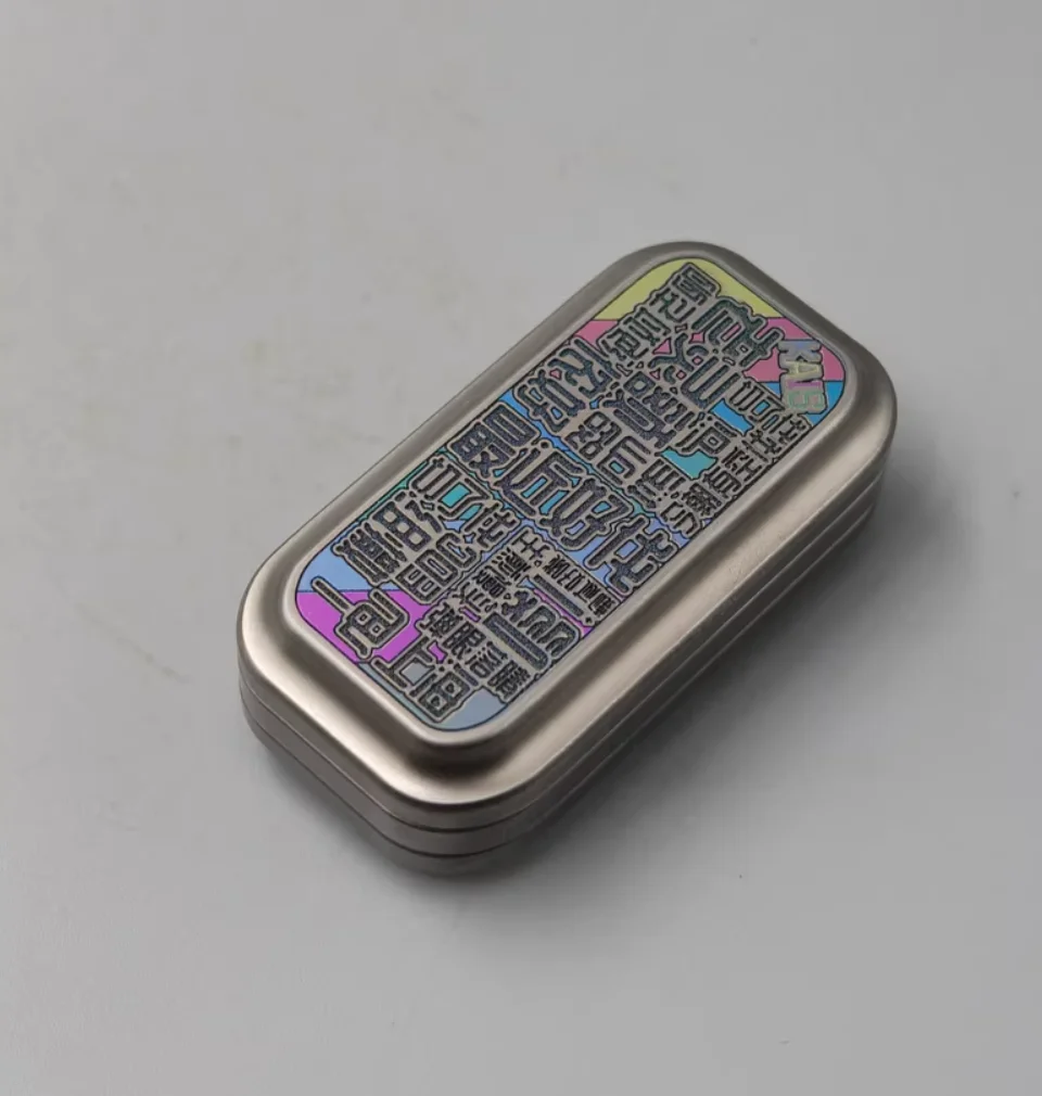 Used EDC Kais Titanium Color Carving shanghai fidget slider Decompression toys