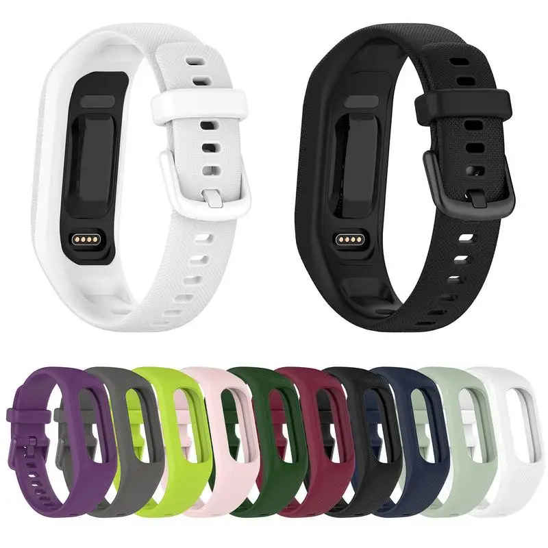 Watch Band For Garmin Smart 5 Bracelet Soft Strap Replacement Shockproof  Simple Watch Band Colorful Silicone Textured Strap