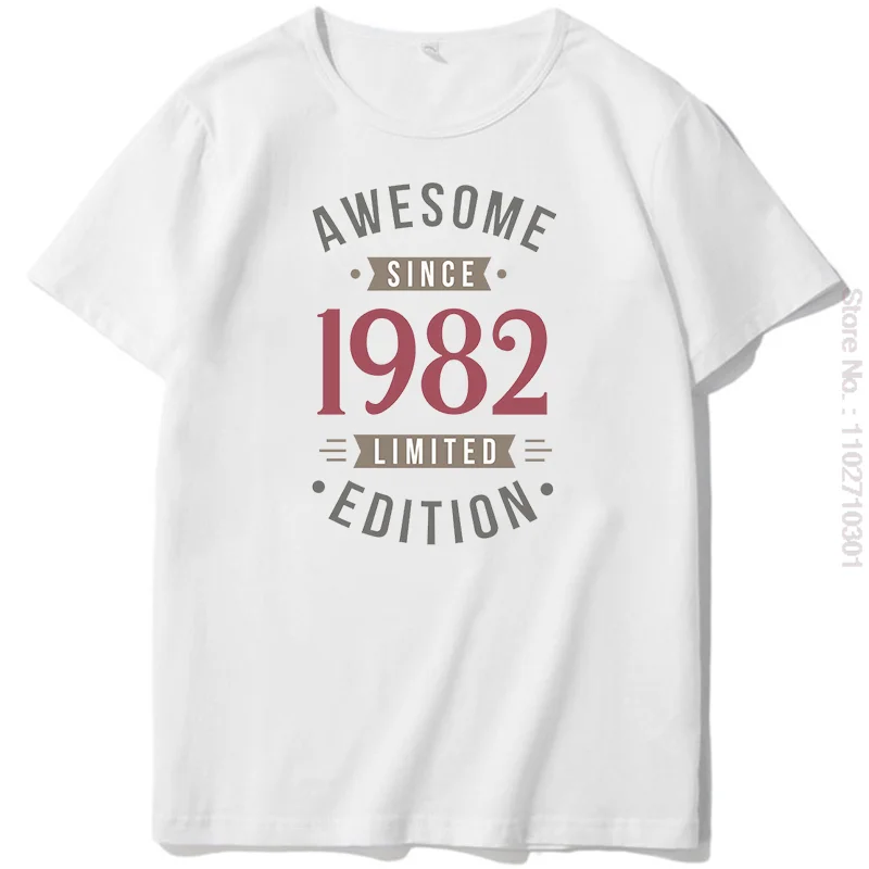 Awesome Since 1982 Birthday Gift T-shirt Graphic T Shirts Oversized men\'s Short Sleeve t-shirt Tee Top Summer Mens Clothes