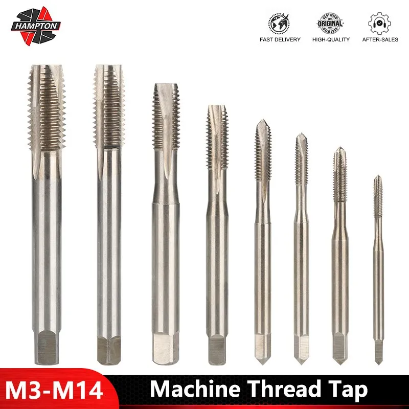 HSS Machine Thread Tap M3-M14 DIN371 Screw Tap Thread with Reinforced Shank Hand Tools