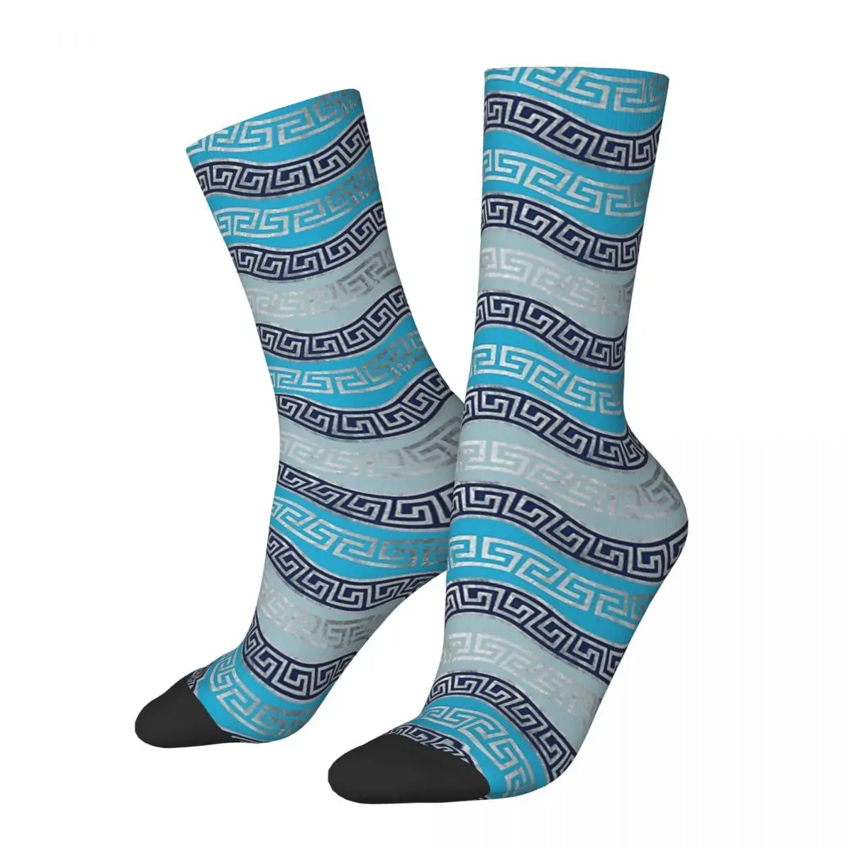 Greek Key Ornament Greek Key Ornament Unisex Winter Socks Warm Happy Socks street style Crazy Sock