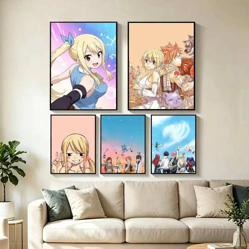

F-fairy tail lucy heartfilia Poster HD Self Adhesive Waterproof Wall Art Ideal for Home Office Dorm Gift